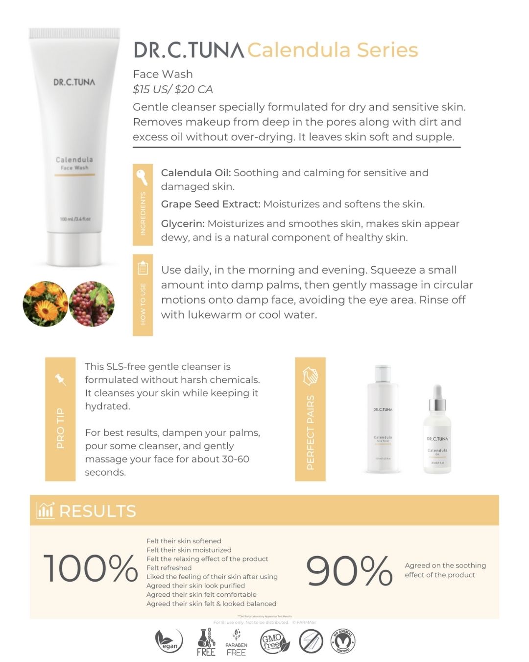 Dr. C. Tuna Calendula Face Wash